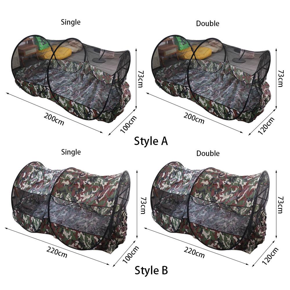 Faltbares Camo Camping Moskitonetz Zelt mit Bodengewebe Zelt Outdoor Moskitonetz Reißverschluss Einzelnes Tragbares Moskitonetz Reisen