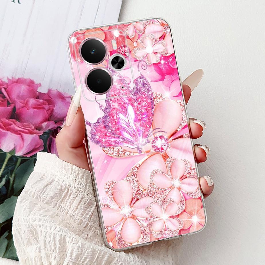 For Realme 14 5G Case RMX5075 Stylish Butterfly Painted Cover Silicone Case For Realme 14X 14 Realme14 T 14T 5G Soft Fundas Bags