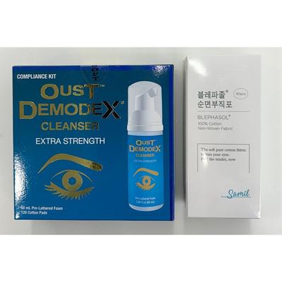 Ost מנקה דמודקס 50 מ"ל + פד 120 יח', סט 1