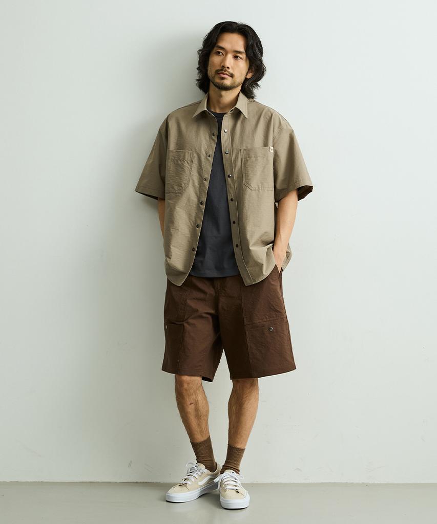 ONNHANS [Five-Length Elastic Shorts] Belted Field Shorts_Brown