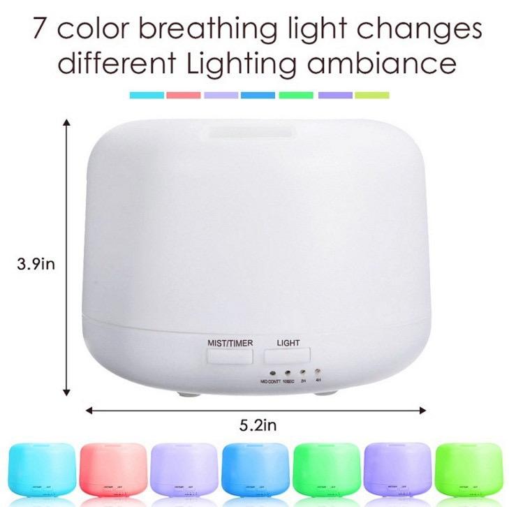 Multi-Function Essential Oil Diffuser 300ML Colorful Night Light Aromatherapy Humidifier With Remote Control & 3 Bottle Gift Set