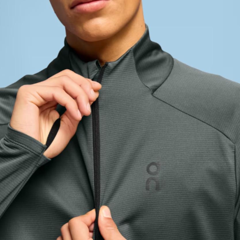 On Climate Logo Embroidered Design Comfortable Moisture-Wicking Warm Lg Sleeve T-Shirt Men T-Shirts Gray 1ME10600427