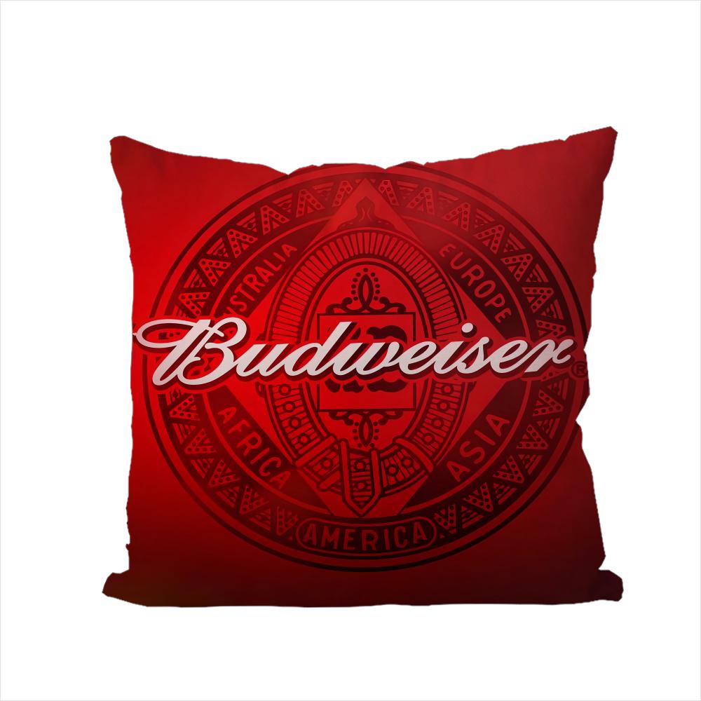 B-Budweisers Pillow Case For Car Sofa Decorative Home Double-sided Print Plush Square Throw Pillow Cushion Cover