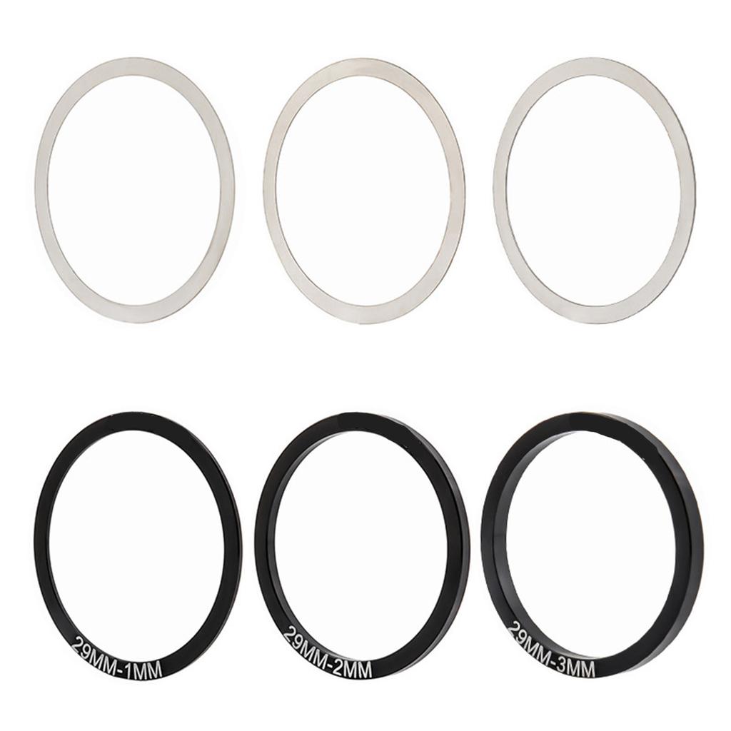 6pcs Light weight Crankset Washers Aluminum Alloys Bottom Bracket Spacers Durability Bike Accessories