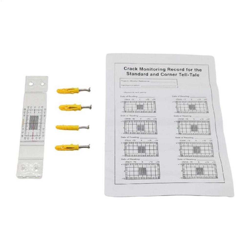 Corner Crack Monitors Precision Crack Monitoring Gauge Transparent Tool Horizontal Vertical Measurement Device for Wall