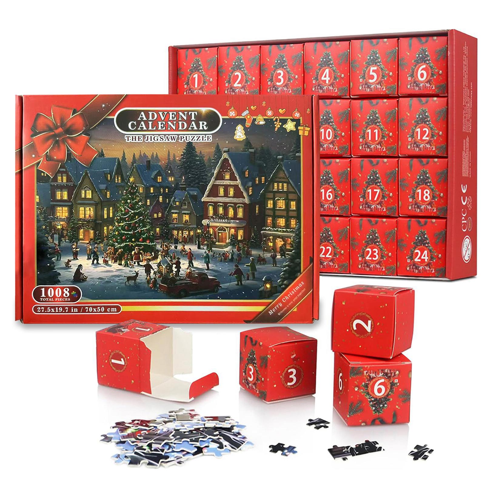 

Nativity Jigsaw Puzzles Advent Calendar 1008 Pieces Jesus Birth Puzzles Countdown Calendars Gifts Box For Christian Home Decor 24 in 1