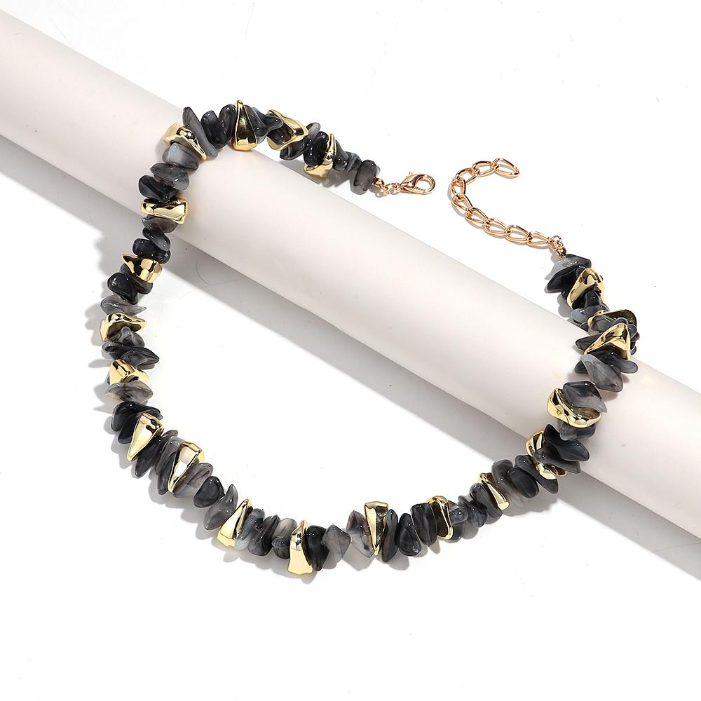 Acrylic Irregular Imitation Crushed Stone Beaded Bracelet for Women Boho Multicolored Strechy Bracelets Vacation Jewelry Gifts