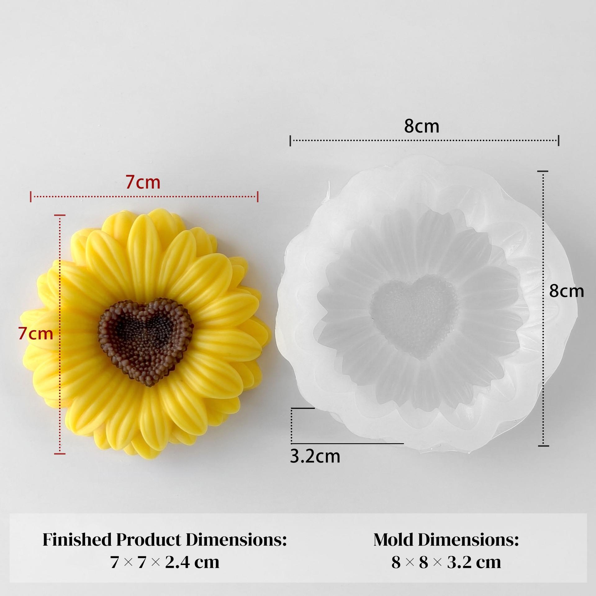 Sunflower Silicone Mold Realistic Handmade Aromatherapy Mold Silicone Gypsum Mold Detailed For Scrapbooking Jewelry Crafting