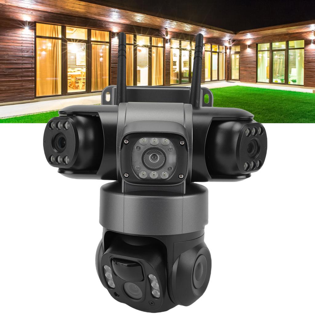 Triple Lens Solar Wireless Security Camera for V380 PRO 3240x1920 2MP AI Motion Detection 2 Way Talk IP66 8000mAh Battery PTZ WiFi Security Camera