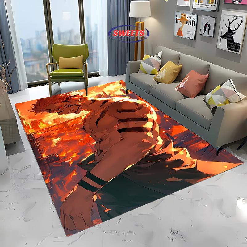 New To Sukuna Jujutsu Kaisen Carpet ! Beautify Space, Anti-slip Sound Insulation Living Room Bedroom Office Area Can Be Used Mat