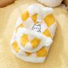 Cat Clothes Autumn and Winter Warm Checkerboard Pockets Fleece Vest Dog Small Dog Thickened Fleece Pet Clothing