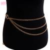 HY  New Multi-layer Metal Body Chain Belly Waist Chains Hip-hop Spicy Girl Beach Bikini Alloy Decorative Belt Jewelry