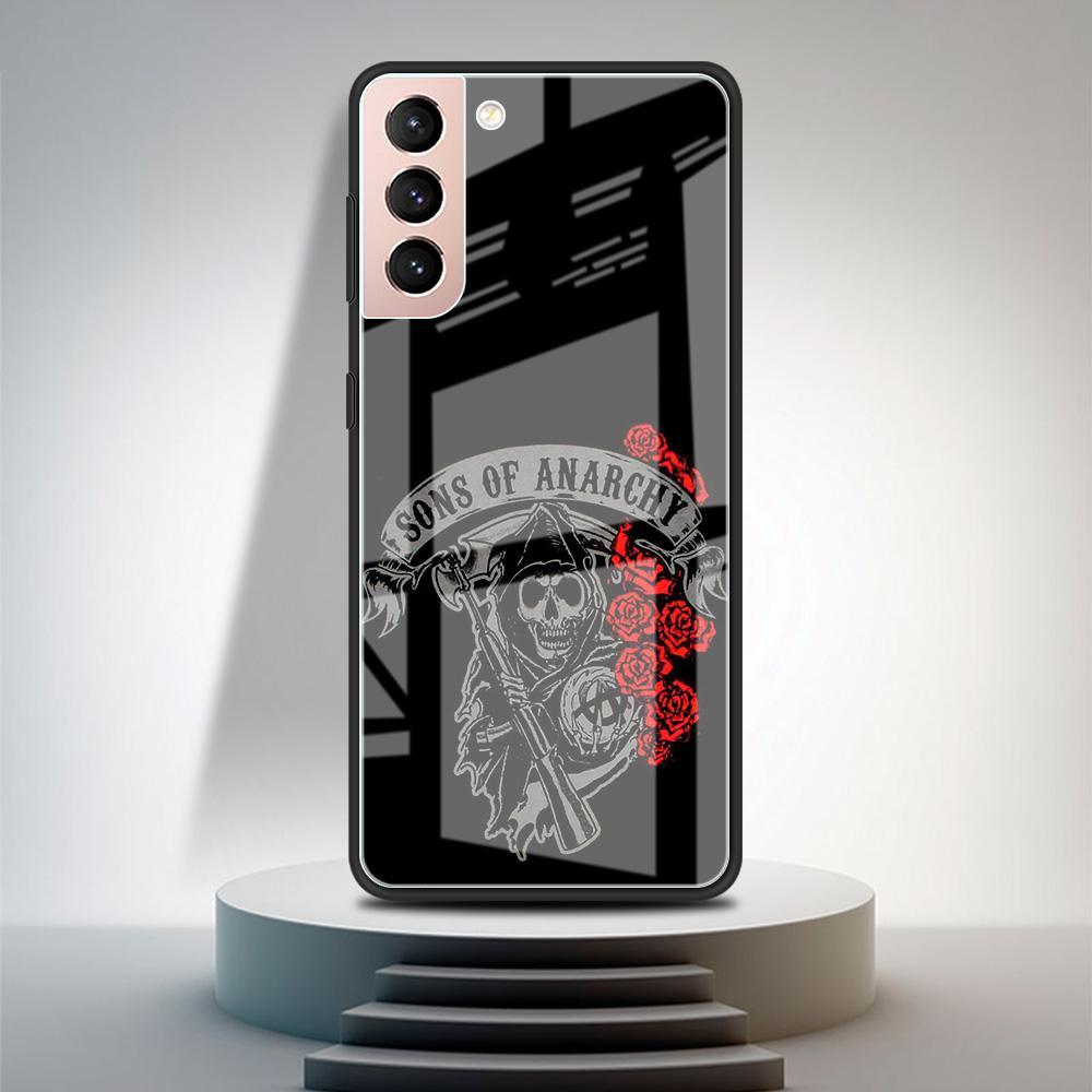 

Стеклянный чехол «Сын анархии» для Samsung Galaxy S20 FE S21 Plus S10 S9 Note 10 Lite 20 Ultra 9 S8 S10e, модный чехол для телефона Lunda Samsung S20 FE
