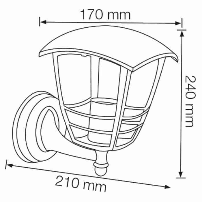 Applique NAR-1 E27 60W IP44 noir