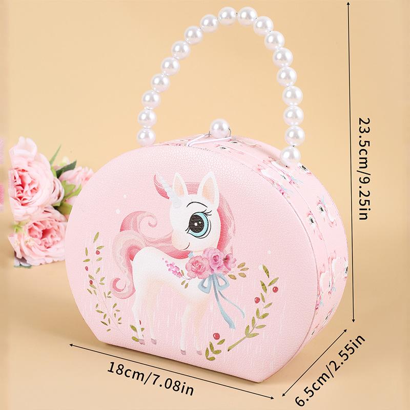 Cartoon Jewelry Organizer Travel Jewelry Case Boxes Earrings Necklace Ring Pearl Portable Handbag Jewelry Box Leather Storage