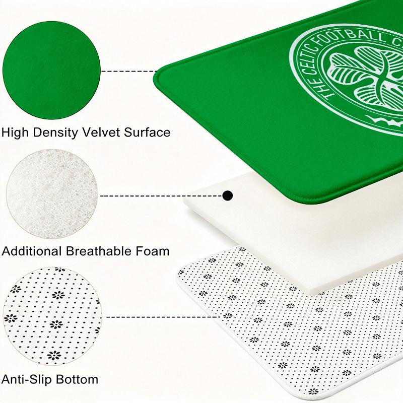 Celtic F.C Flannel Kitchen Mat Christmas Soft Area Rug Non Slip Floor Carpet Home Decoration