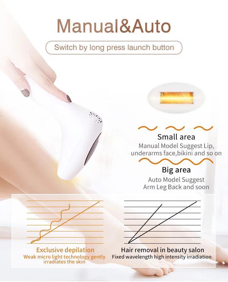 Portable Painless IPL Laser Hair Remover with LCD Display for Home Use