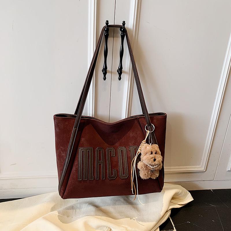 Tote bag simple college student class shoulder canvas bag large capacity casual versatile work commuter handbag women