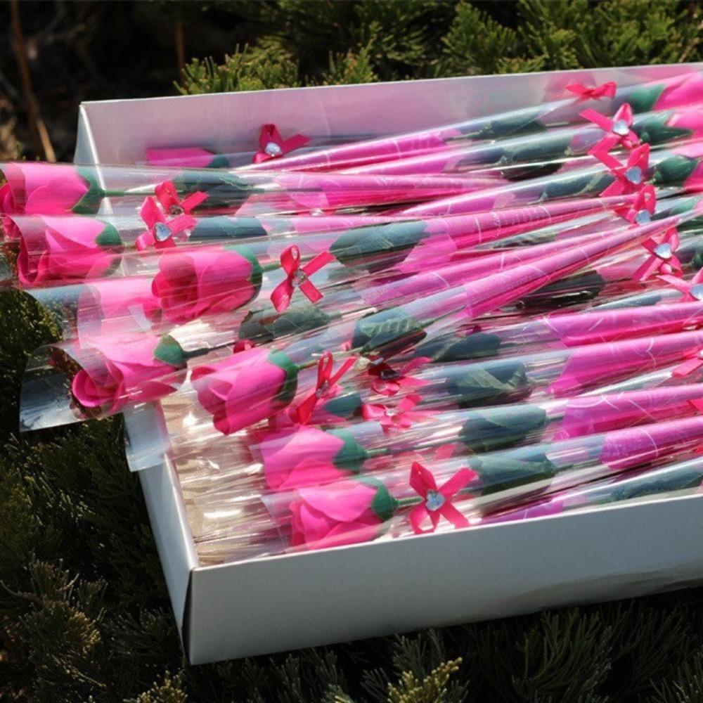 Single Soap Flower Rose Wedding Arrangement Valentine's Day Simulation Bouquet Immortality Flower Night Stall