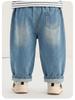 Kaka Panda Kids' Spring Jeans: Trendy Long Pants for Boys & Girls, Ideal for Toddlers in Spring & Autumn.