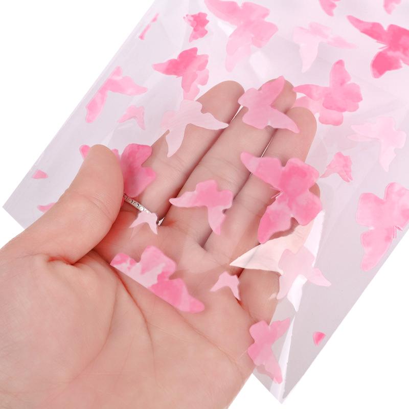 50 Stück Rosa Schmetterlinge Zellophan Geschenktüten mit Silbernen Bindedrähten Plastik Schmetterling Süßigkeitstüte Leckerlitüten Partydeko