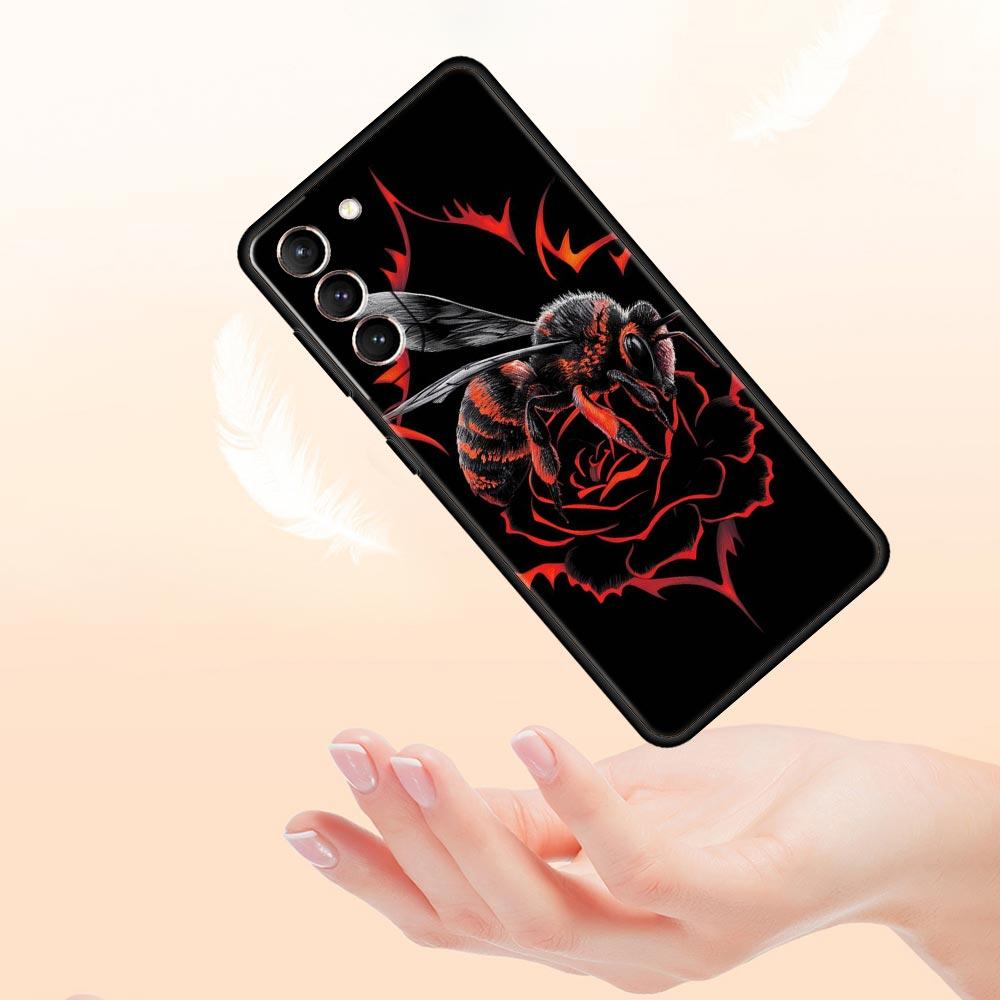 Honeybee Flower Pattern Phone Case Cover for Samsung Galaxy S26 S25 S24 S23 S22 S20 S21 FE Ultra S25 Edge Plus 5G Soft TPU Shell