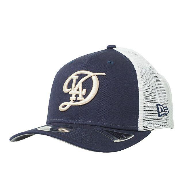 Used NEWERA New Era US Model Dodgers Cap NEW ERA Los Angeles Dodgers City Connect 9SEVENTY Stretch-Snap Trucker Navy White Mesh Cap Trucker Cap