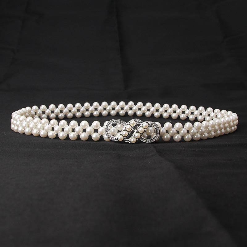 Elegant Pearl Waist Belt For Women With Rhinestones And Adjustable Fit For Summer Casual Wear