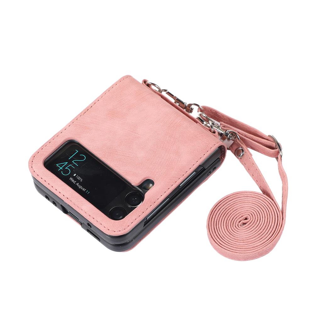 Lanyard Umhängetasche Lederhülle Für Samsung Galaxy Z Flip 7 FE 6 5 4 3 5G Kartensteckplatz Stoßfest flip5 Schutzhülle Abdeckung