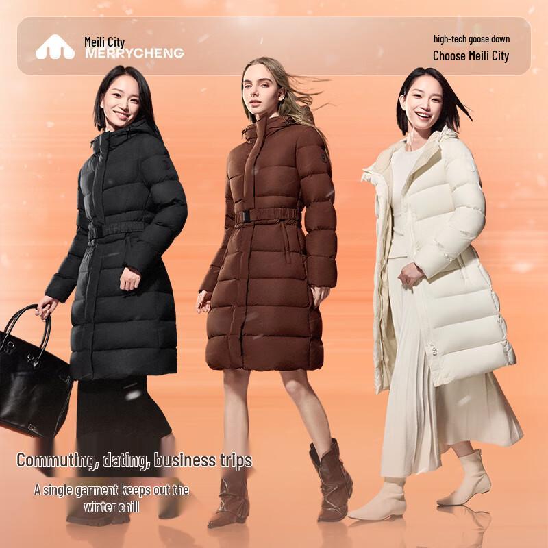 Meilicheng Women's Mid-Length Goose Down Parka