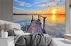 Wallpaper Footbridge lake sunset