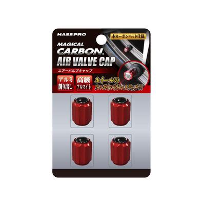 HasePro CAV-1R Magical Carbon Air Valve Cap, Pack of 4 (Red)