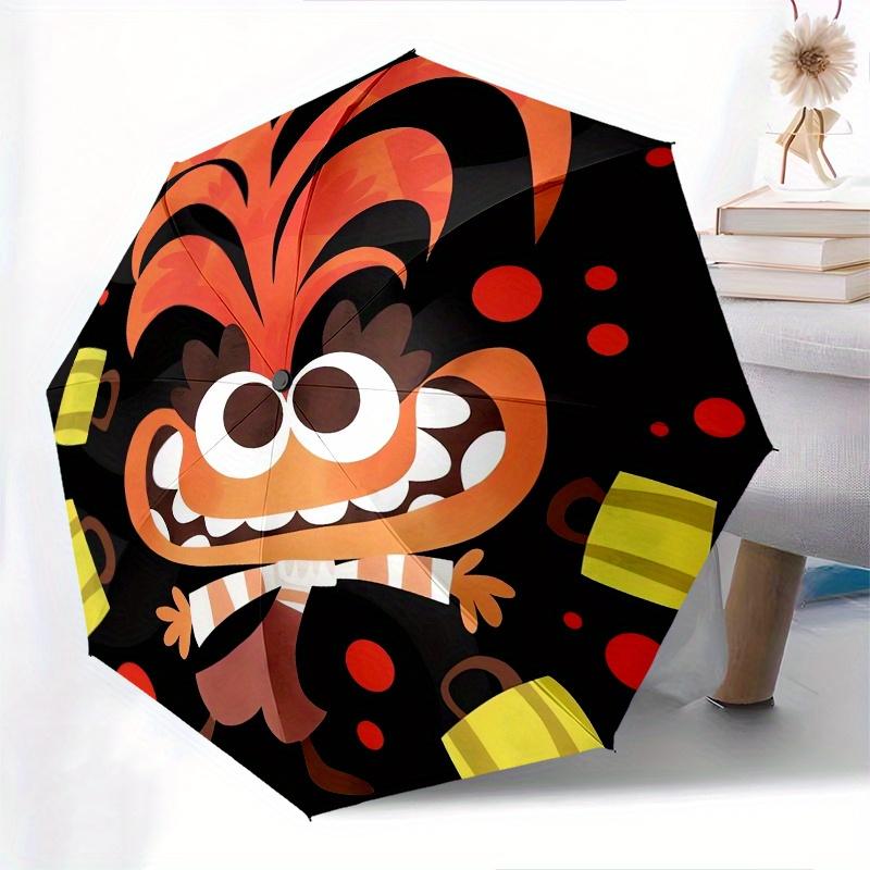 Inside Out 2 Theme Automatic Compact Folding Cute Umbrella - Portable and Durable, 8-Bone Iron Umbrella for All Weather0707091