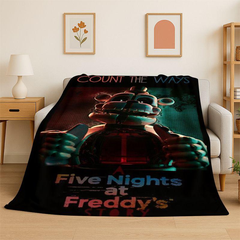 Coperta morbida in flanella F-FNAF Freddy per giochi horror, Coperta calda e accogliente per letto, divano, sofà, camera da letto, soggiorno, viaggi, picnic