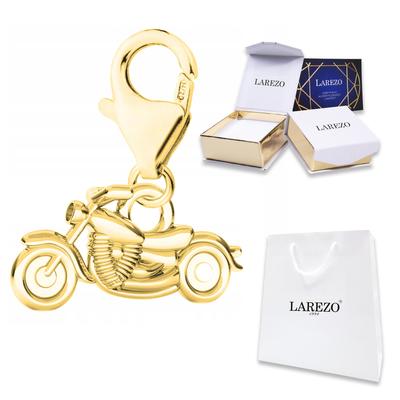 Gold Pendant Hanging With Motorcycle Harley Silver 925