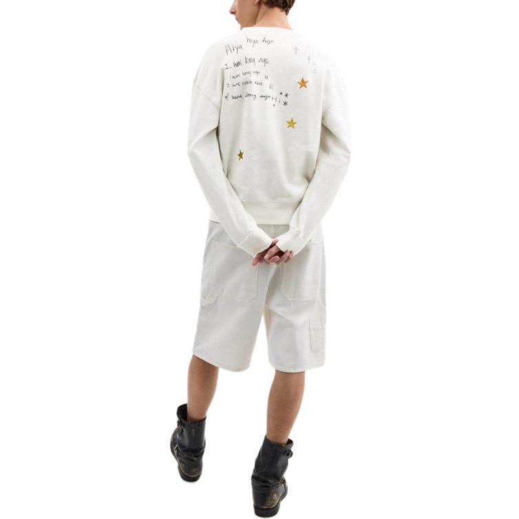COACH Sweatshirts Men's White Crew Neck Moderate Regular CAZ83-Y05