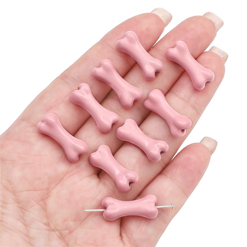 Metal Bone Beads for DIY Jewelry Bracelet Necklace Charms 2 Pcs