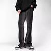 American high street retro old slightly pulled black gray jeans men's design wide legs straight casual trousers trendy brand