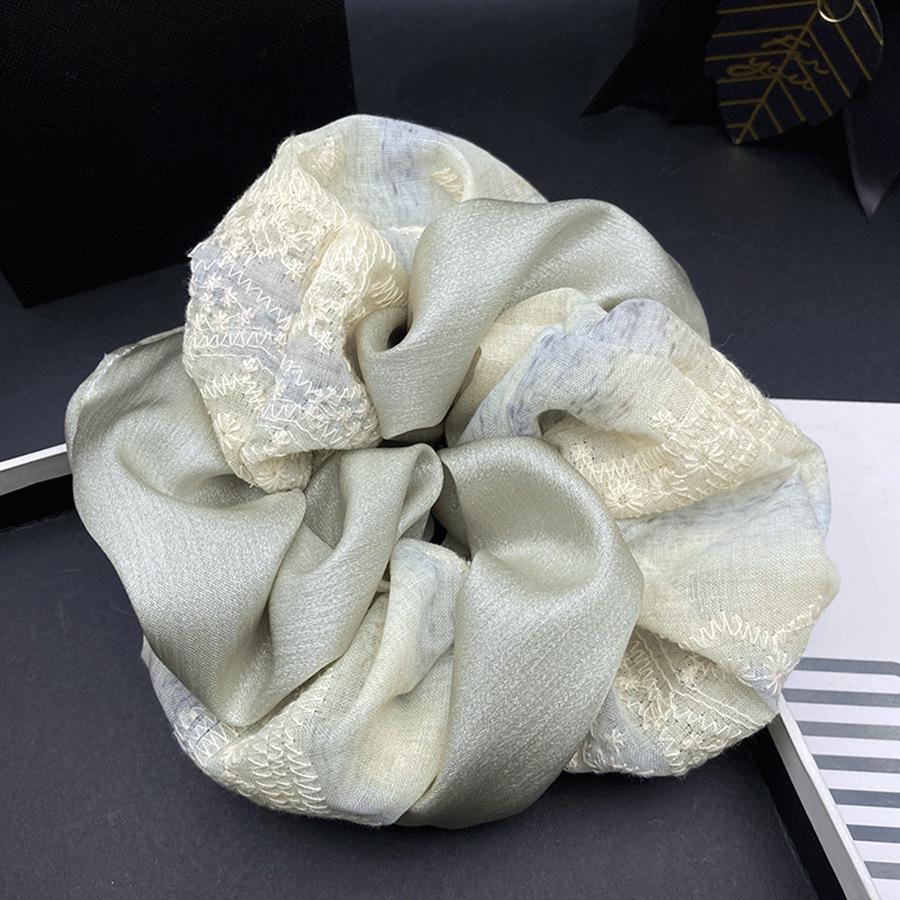 Elegant Chinese Style Color Block Hair Tie - High-End Ponytail Accessory