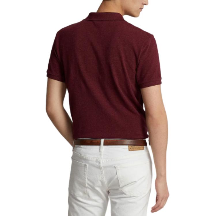 Polo Ralph Lauren Effen Logo Straight Fit Poloshirt Heren tops Bordeau 710534735-343