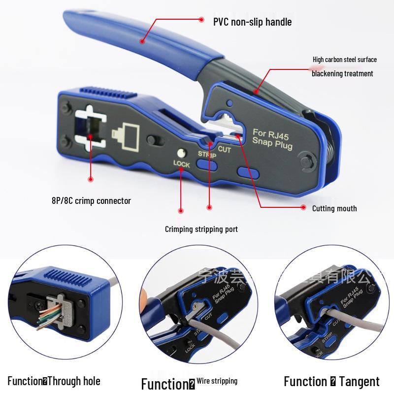 8P8C Network Cable Crimper and Wire Stripper for Cat5/Cat6