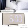 Mirror Digital Alarm Clock Temperature Display LED Curved Mirror Digital Electronic Clock for Home Bedroom Decor