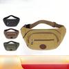 1Pc Fanny Pack Men's Outdoor Sports Mountaineering Men's Breast Bag Canvas Mobile Phone Bag Construction Site Work Cashier Messenger Bag