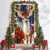 Deer Christmas Door Banner Xmas Party Decors Photography Backdrop Indoor Outdoor Porch Room Door Cover Background