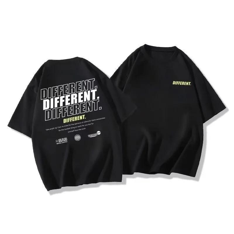 2025 New American Men's Letter Print T-shirt 100% Cotton Short Sleeve Tee Comfort Casual Street Fitness Sport Y2k Top Men Clothe