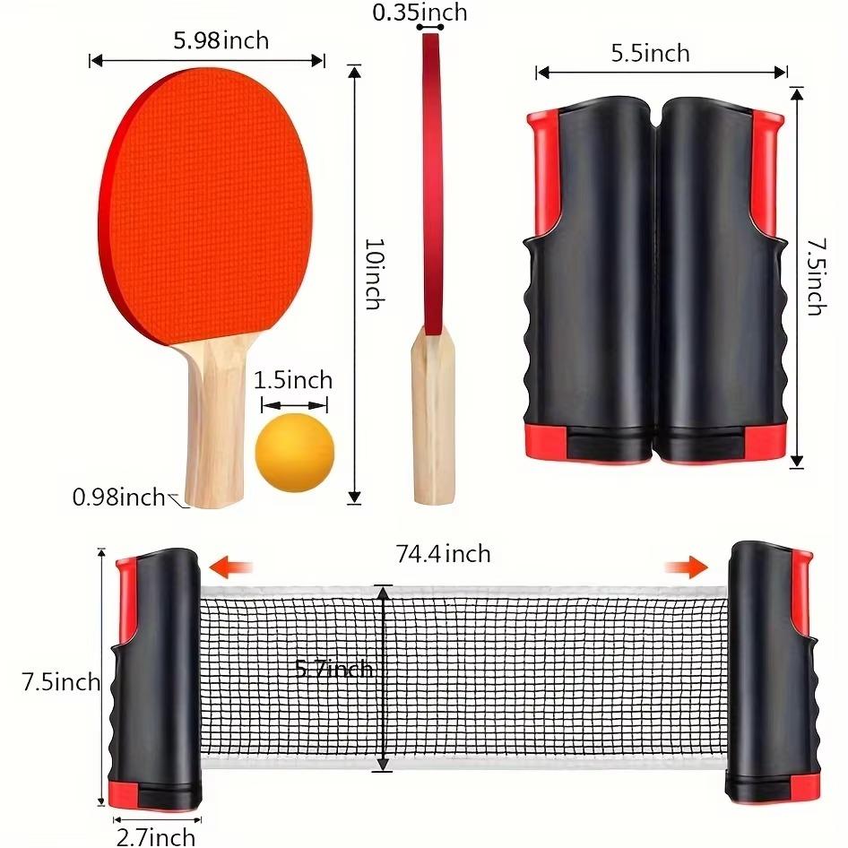 Ping Pong Paddle Set, Portable Table Tennis Set With Retractable Net,rackets,balls And Carry Bag For Indoor/outdoor Games