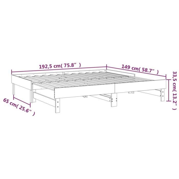 823395 vidaXL Trundle Bed White 2x(75x190) Cm Solid Pine Wood