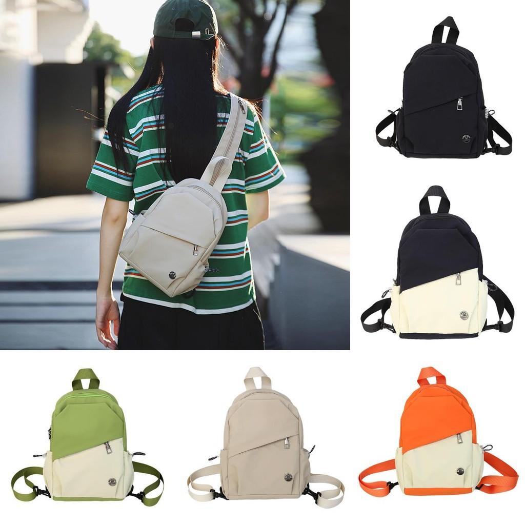 Simple Blocking Color Designed Neutral Casual Backpack For Outings Daily