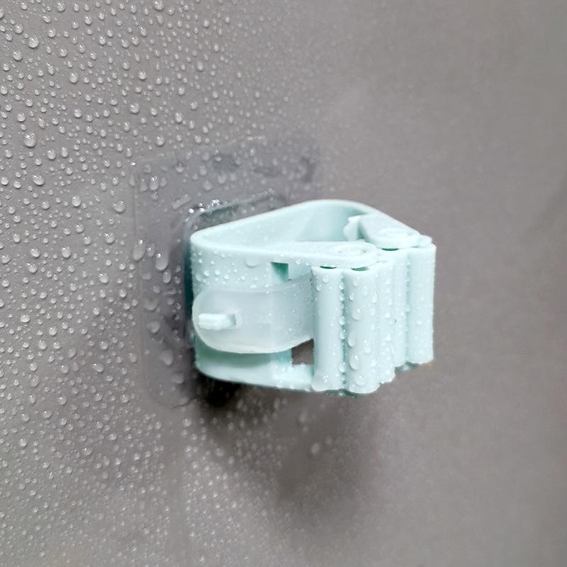 1Pcs Non Perforated Mop Clip Buckle Bathroom Non Marking Storage Rack Nail Free Hanging Bracket Broom Clip Powerful Mop Rack