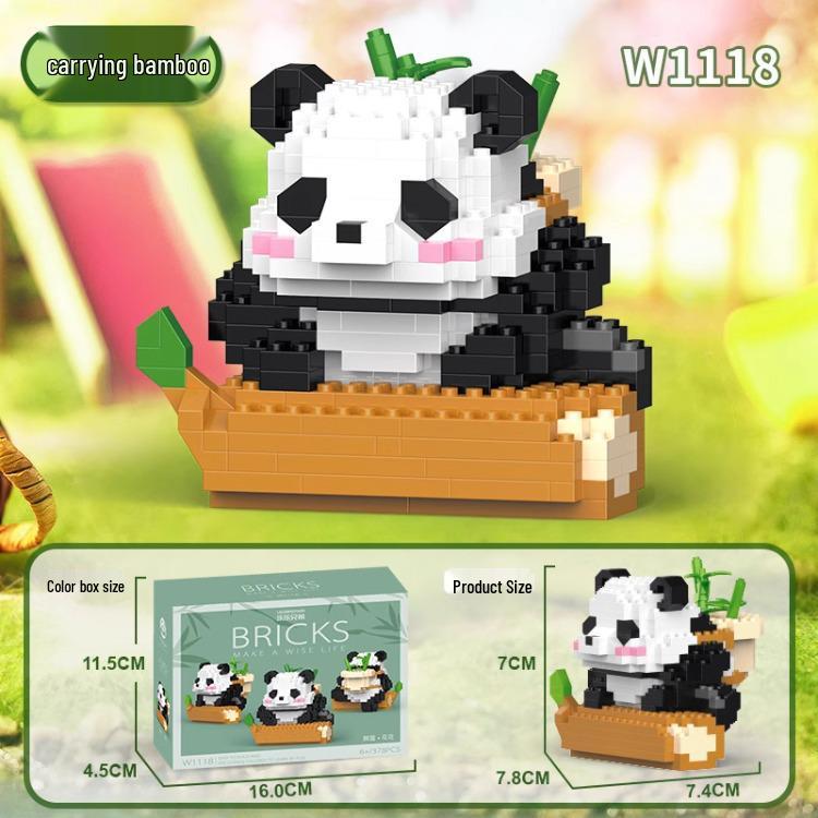LEGO-kompatibel Panda Kaffebar Mikroklosser: Pedagogisk Byggeklossleke for Barn
